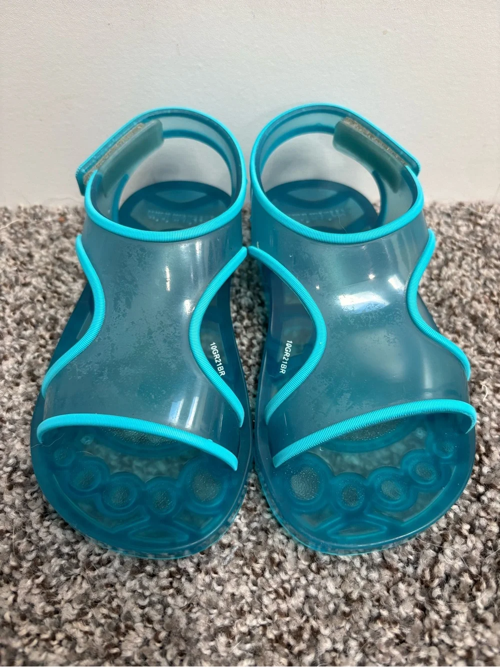 Mini Melissa Kids Teal Waterproof Sandals Size 11c